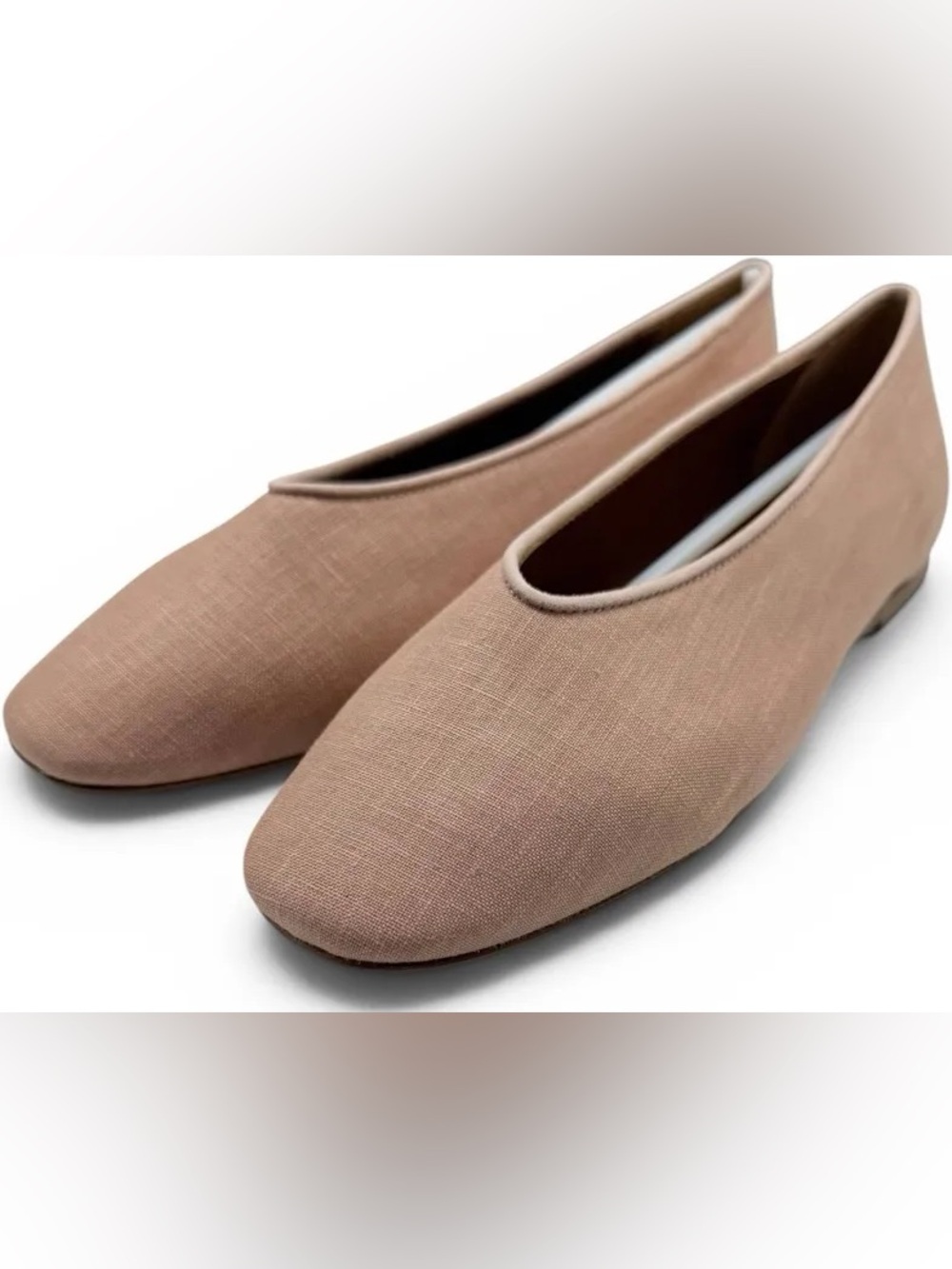 NIB Le Monde Béryl Linen Regency Slipper Ballet Flats Size EU 39 Beige Designer